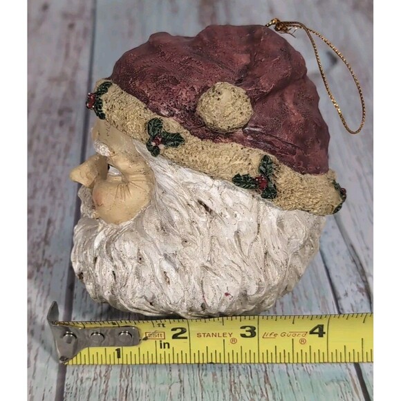 Vintage Santa Clause Head Christmas Ornaments Ceramic or Resin - Picture 8 of 13